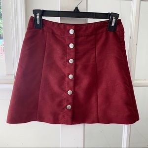 Burgundy A-Line Skirt